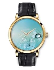 SPRAWL Aanalog Fashion Series Gold Ladies Watches of Genuine Black Leather Strap,Unique Wrist Watch for Women Girls Designed with Branches and water droplets