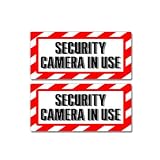 Security Camera In Use Sign - Alert Warning - Set of 2 - Window Business Stickers