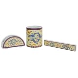 DragonDeskSetCeramicAsianAccessoriesPaperweightPencilCup&LetterHolderGiftIdeas