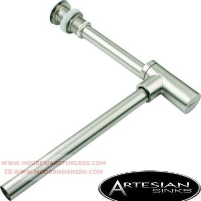 Drain Glass / Stone Bathroom Vessel Sink Brushed Nickel