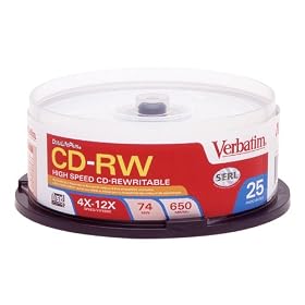 VERBATIM 700 MB 12x CD-RW (25-Pack)