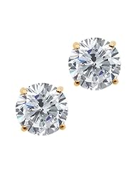 2.00 Ct Round H/I I1 Diamond 14K Yellow Gold Stud Earrings