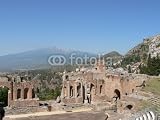 Wallmonkeys Peel and Stick Wall Decals - Vue Sur Le Théâtre De Taormina Et L'etna - Removable Graphic