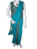 Bollywood Fashion Indian Ethnic Maya Blue Saree for Girls