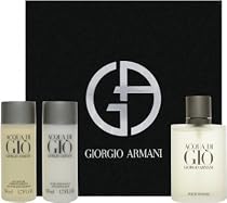 Acqua di Gio by Giorgio Armani for Men 3 Piece Set Includes: 1.7 oz Eau de Toilette Spray + 1.7 oz After Shave Balm + 1.7 oz Hair & Body Shampoo