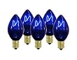 Club Pack of 100 C7 Transparent Blue Replacement Christmas Light Bulbs