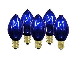 Club Pack of 100 C7 Transparent Blue Replacement Christmas Light Bulbs