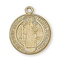 12K Gold Filled Saint Benedict Jubilee Medal and 18-inch Chain