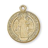 12K Gold Filled Saint Benedict Jubilee Medal and 18-inch Chain