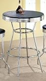 NEW 30" ROUND BAR TABLE IN BLACK & CHROME FINISH