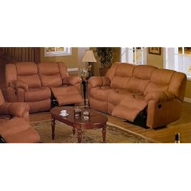 Brown Microfiber Sofa With Love Seat