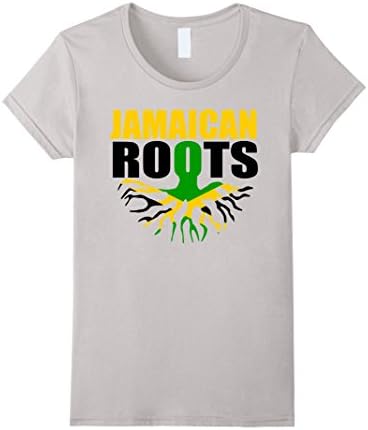 Women's Jamaican Roots Jamaica Pride Flag T-Shirt Small Silver