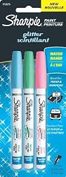 Sharpie Water-Based Glitter Extra Fine Paint Markers - Dark Pink, Blue and Aqua (1783275)