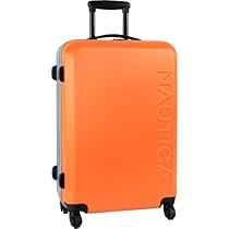 Nautica Luggage Ahoy 25 Inch Hardside Spinner, Orange/Silver, One Size
