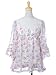 Anna-Kaci S/M Fit Off-White Light Pink Floral Flower Garden Top Shirt Blouse