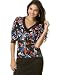 Apparel : Nine West Gathered Elbow-Sleeve Printed Cardigan