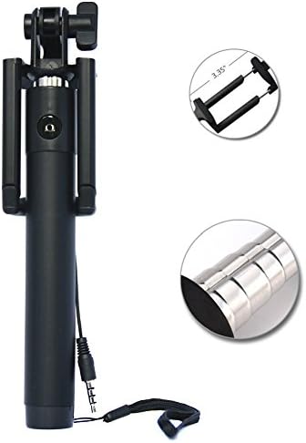 mShot New Selfie Stick Plug and Play Battery Free Extendable Self-portrait Monopod for Ios/android Phones (Black)
