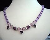 What a Romantic Jewelry!!! Genuine Swarovski Amethyst Light and Dark Crystal Heart Pendant Necklace (BRAND NEW)
