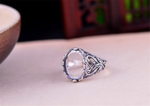 Adjustable Thai Sterling Silver Ring Blank Filigree Cabochon Ring Setting (11x15mm Oval Blank) R164B