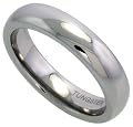 Tungsten Carbide 5mm (3/16 in.) High Polished Comfort Fit Domed Wedding Band Ring