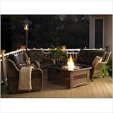 Outdoor Greatroom Naples All-Weather Wicker Table and Gas Fire Pit