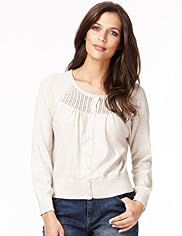 Indigo Collection Cotton Rich Pointelle Cardigan
