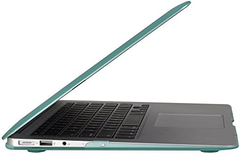 SamuraYi - 3 in 1 Translucent Hard Case Cover &amp; Silicon Keyboard Cover &amp; Microfiber Cleaning Cloth for 13-inch MacBook Air 13.3" (Model: A1369 and A1466), Green A13GN3