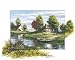 Fishing At the Waterside by Reint Withaar Fine Art Print / Poster 11.75 x 9.50 in.