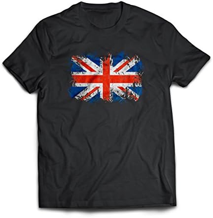 Phantasmic Arts Men's T-Shirt Tee British Flag Great Britain (Medium, Black)