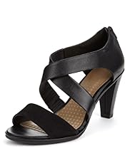 Footglove™ Fashion Leather Wide Fit Crossover Sandals