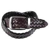 Joseph Abboud Mens Basket Weave Reversible Leather Belt