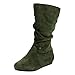 Link Selena-23K Girl's Mid-Calf Solid Color Flat Heel Slouch Boots