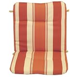 Katani Stripe Coral Spun Poly Wrought Iron Chair Cushion by Arden