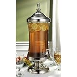Godinger Monticello Shannon Crystal Metal and Glass Beverage, Drink, Punch, Dispenser 2.5 Gallon