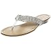 GUESS Women's Arling Thong Sandal,Silver Leather,7.5 M US