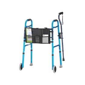 Nova 4080BA Ortho-Med Designer Folding Walker with Cane and Accessories