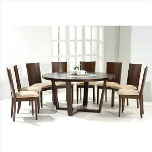Cafe-61 9 Piece Round Swivel Dining Table Set