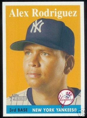 2007 Topps Heritage Baseball Card Shortprint # 150 Alex Rodriguez SP - New York Yankees - Mint Condition - In Protective Display Case