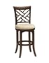 Hillsdale Garden 30-Inch Swivel Bar Stool, Dark Brown Finish with Light Beige/Cream Fabric