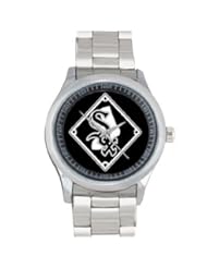 Chicago White Sox Team Logo Stainless Metal Band Wrist Watch with Unique Design Great for a Gift