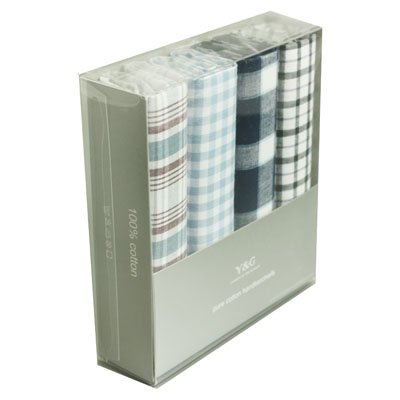 Discount Gift Idea 4 Pack Hankies Mens Cotton With Gift Box MH1018