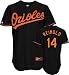 Nolan Reimold Jersey: Adult 2009 Majestic Alternate Black Replica #14 Baltimore Orioles Jersey - Small