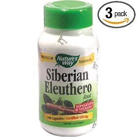 Natures Way Siberian Ginseng 100c,  Bottle (Pack of 3)