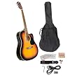 PYLE-PRO PGAKT40SB 41-Inch Acoustic-Electric Guitar Package With Gig Bag, Strap, Picks, Tuner, and Strings (Sunburst Color)