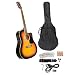 PYLE-PRO PGAKT40SB 41-Inch Acoustic-Electric Guitar Package With Gig Bag, Strap, Picks, Tuner, and S