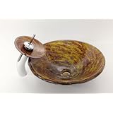 Buy 3 4 Thickness Bathroom Fire Vortex Style Glass Vessel Sink Combo with Chrome... by Best Sink