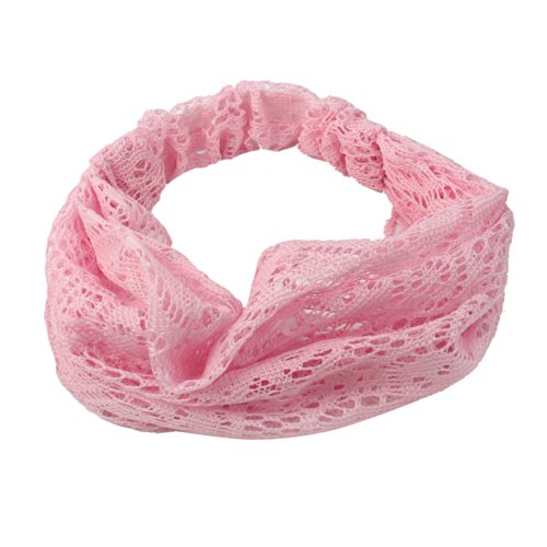 Elegant Women Pink Bandanas Lace Headwrap Headband Girls' Hair Accessory Gift