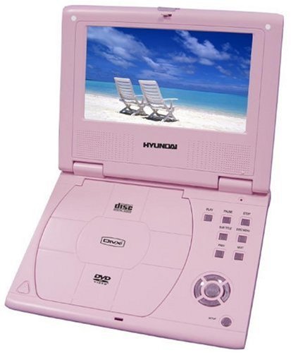 Hyundai HPD719 - Multi-region 7inch LCD Portable DVD/MPEG-4 Player - Pink with Free Carry Case