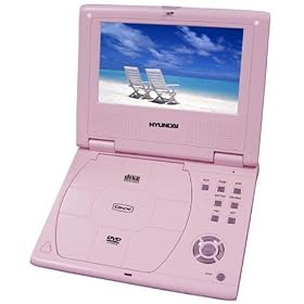 Hyundai HPD719 - Multi-region 7inch LCD Portable DVD/MPEG-4 Player  - Pink with Free Carry Case