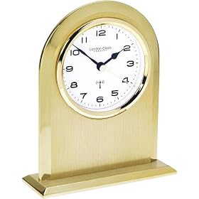 Mantle Clock - Brushed Gold Arch - Radio Controlled LC37028
